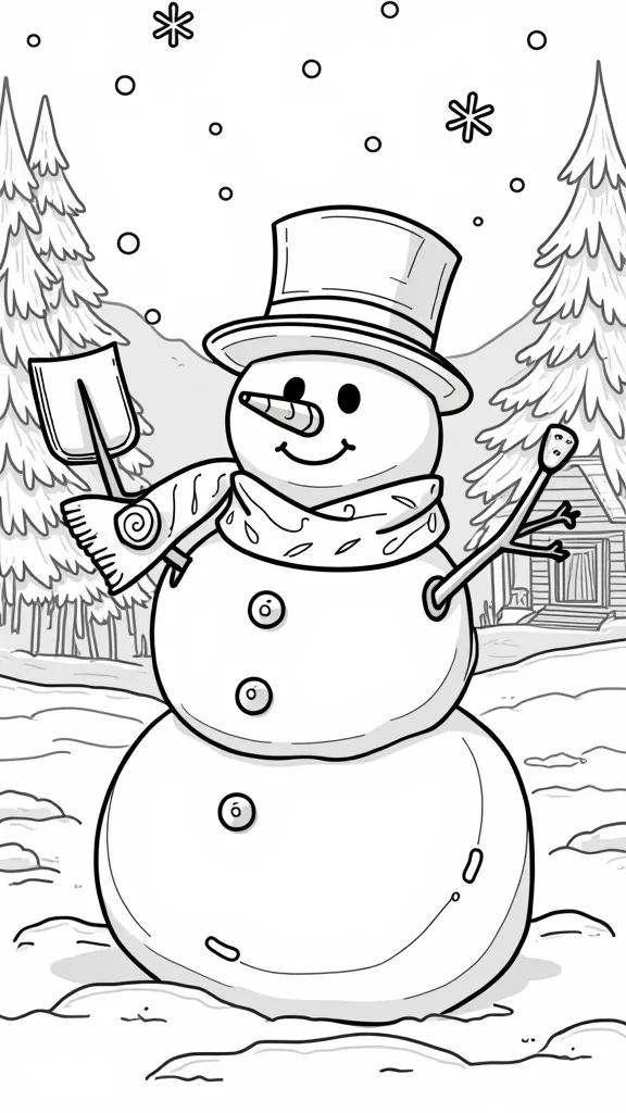 coloriages de bonhomme de neige adulte